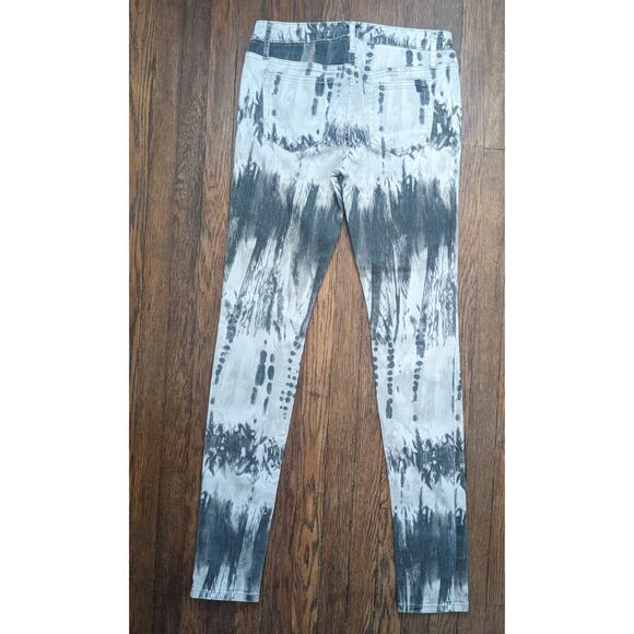 Joe's Jeans Skinny Jeans Stretch Mid-Rise Gray Feather Tie-Dyed Boho Size 4 - Picture 7 of 12